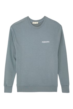 Reborn Klasik Logo Baskılı Arka Sweatshirt