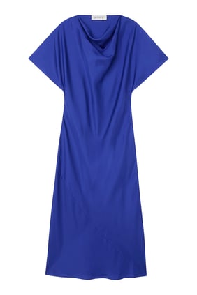 Akışkan Drapeli İpek Elbise