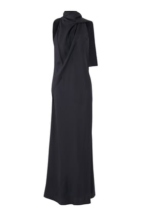 İpek Fularlı Halter Elbise - Şıklığın Zirvesi