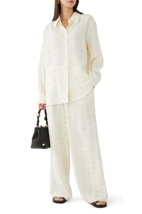 Noktalı İpek Gömlek