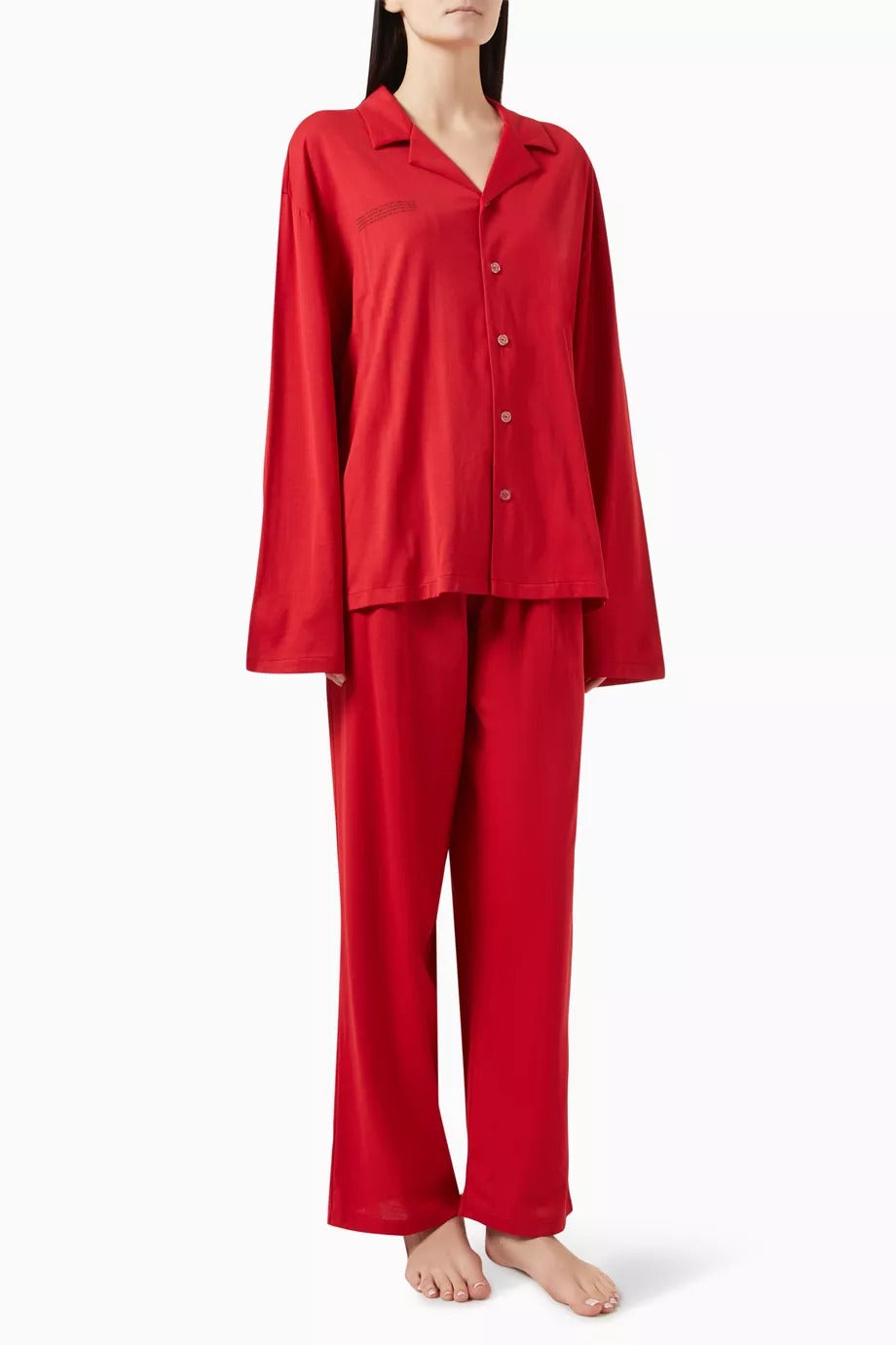 Özel Tasarım 365 Organik Pamuk Pijama Takımı, Kırmızı