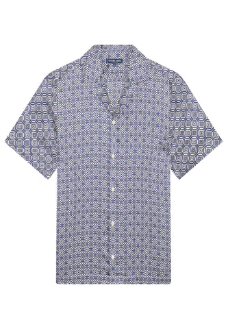 Şık Kısa Kollu İpek Gömlek - Lacivert