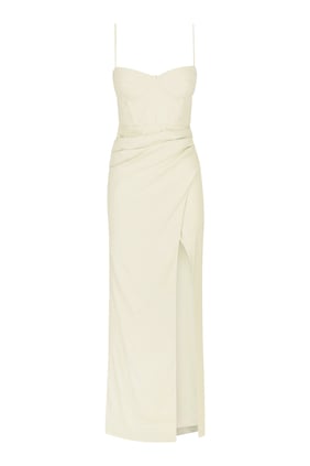 Kasbah Bustier Drapeli Maxi Elbise
