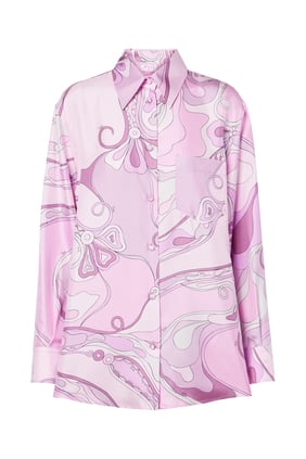 Pucci Orchidee Desenli İpek Twill Gömlek