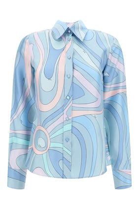 Marmo-Print İpek Twill Gömlek