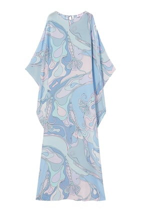 Orkide Desenli İpek Kaftan - Şıklığın Adresi