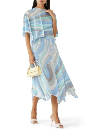 Iride-Print Katmanlı Elbise