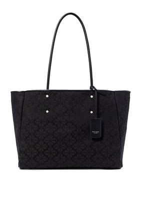 Kate Spade Çiçek Desenli Büyük Tote Çanta - Siyah
