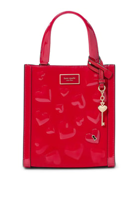 Kırmızı Deri Mini Tote Çanta