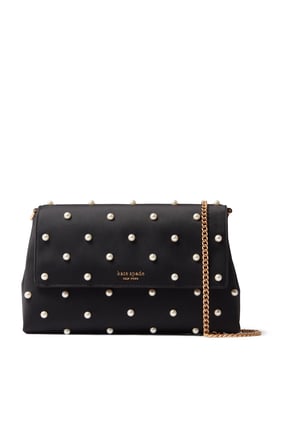 Grace İnci İşlemeli Saten Clutch Çanta