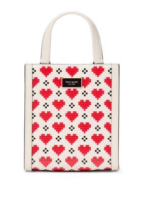 Manhattan Piksel Kalp Mini Tote Çanta