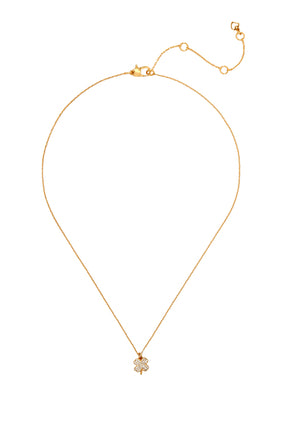 Şanslı Charm Pave Yonca Kolye Ucu, Metal Kaplama & Zirkon
