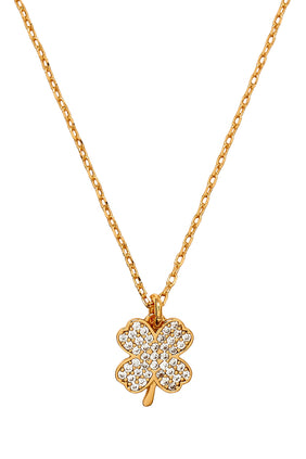 Şanslı Charm Pave Yonca Kolye Ucu, Metal Kaplama & Zirkon