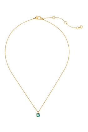 Kate Spade Küçük Lüks Kare Kolye, Metal Kaplama & Kübik Zirkonya