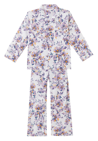 Çocuklar için Yaban Çiçeği Desenli Pijama Takımı
