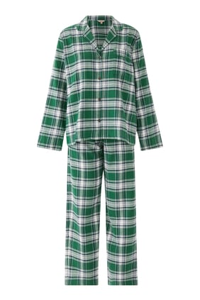 Eberjey Yeşil Flanel Uzun Pijama Takımı