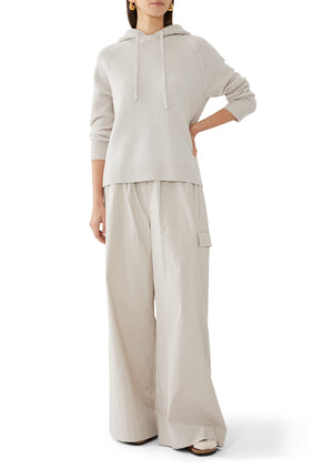 Lüks Kaşmir Dikiş Detaylı Kapüşonlu Sweatshirt