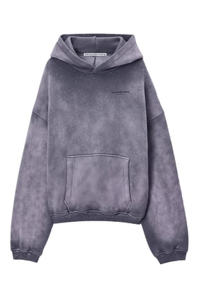 Kristal Hotfix Kapüşonlu Sweatshirt - GRI