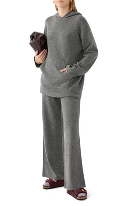 Yün ve Kaşmir Karışımı Triko Kapüşonlu Sweatshirt