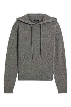 Yün ve Kaşmir Karışımı Triko Kapüşonlu Sweatshirt