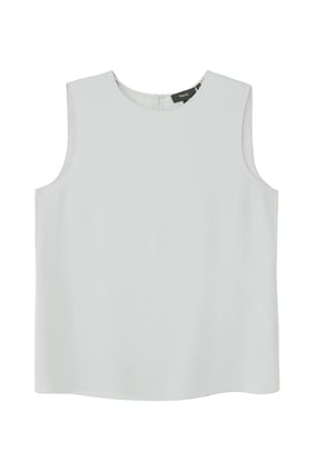 İpek Georgette Shell Bluz - Platin