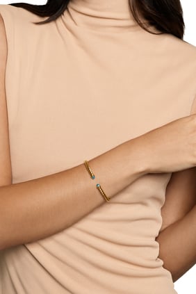Cablespira® Flex Bilezik, 18K Sarı Altın & Mavi Topaz