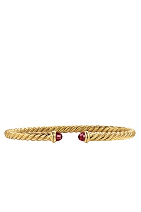 Cablespira® Flex Bilezik, 18K Sarı Altın ve Rhodolite Garnet