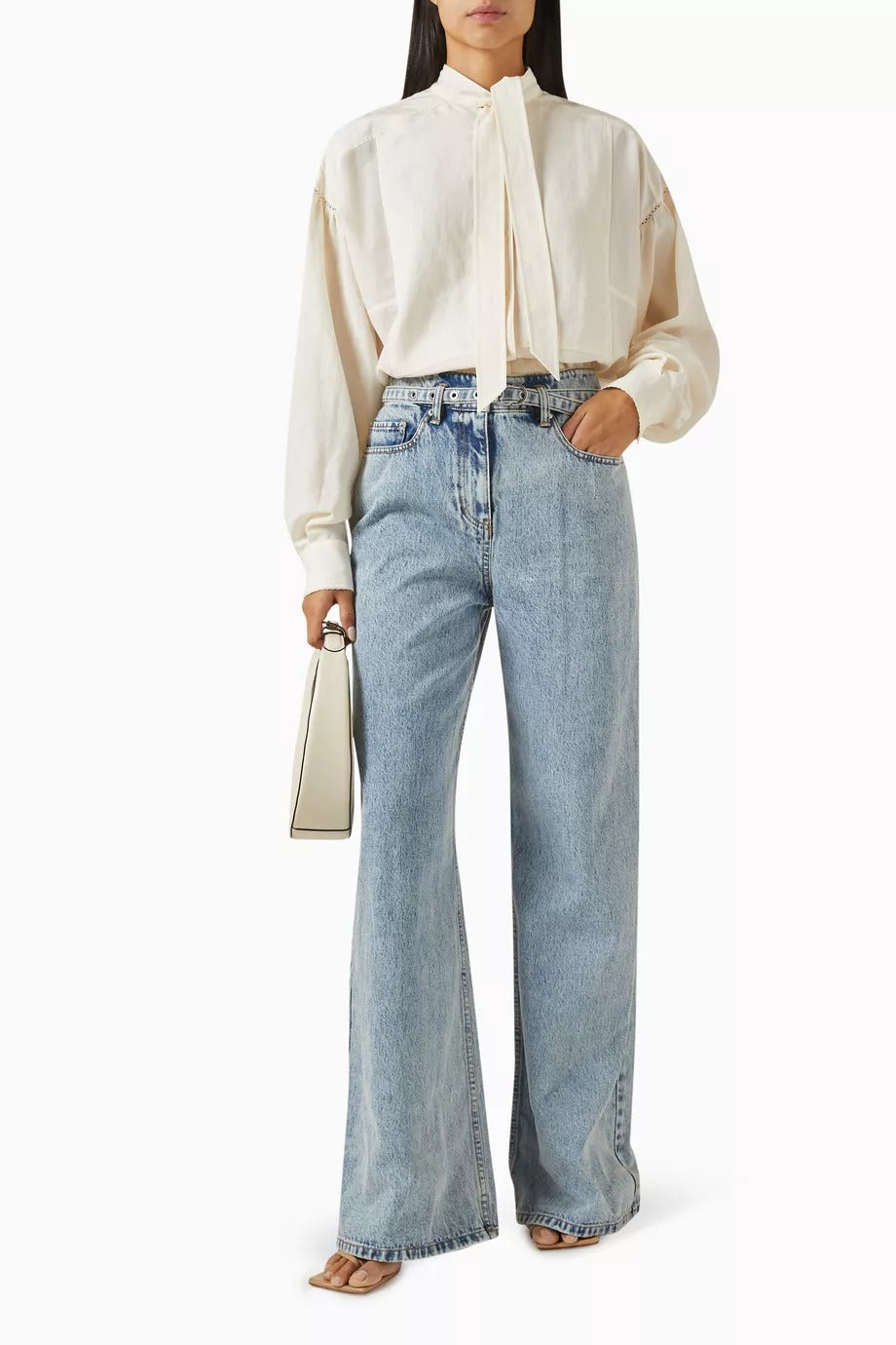 Fular Yaka Oversize Bluz, Tencel Poplin, Lüks ve Rahat Şıklık