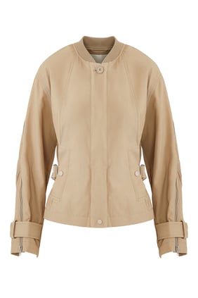 Zip Kapsül Arka Bomber Ceket
