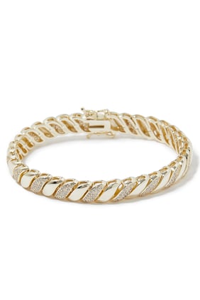 Sculptured Pave Line Bilezik - Işıltılı Tasarım