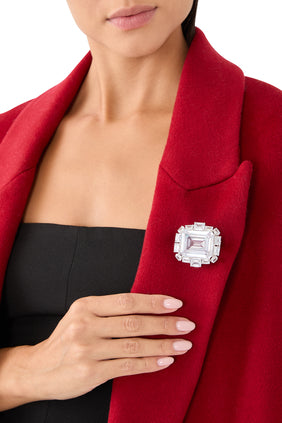 Cubic Zirkonya Oval Aksan Broş - Şıklığın İfadesi