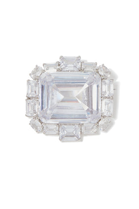 Cubic Zirkonya Oval Aksan Broş - Şıklığın İfadesi