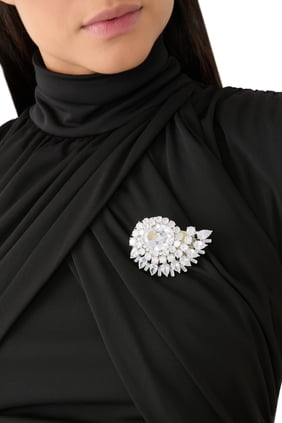Cubic Zirkonya Spiral Broş