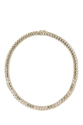 Pave Zirkon Taşlı Bağlantılı Kolye