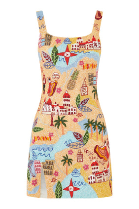 Havana Boncuklu Mini Elbise