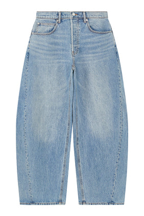 Oversized Yuvarlak Kesim Kot Pantolon