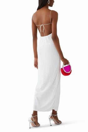 Aaliyah Simli Maxi Elbise
