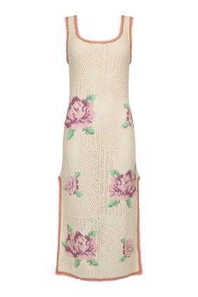 Bohem Vintage Midi Elbise - Coastal Granny