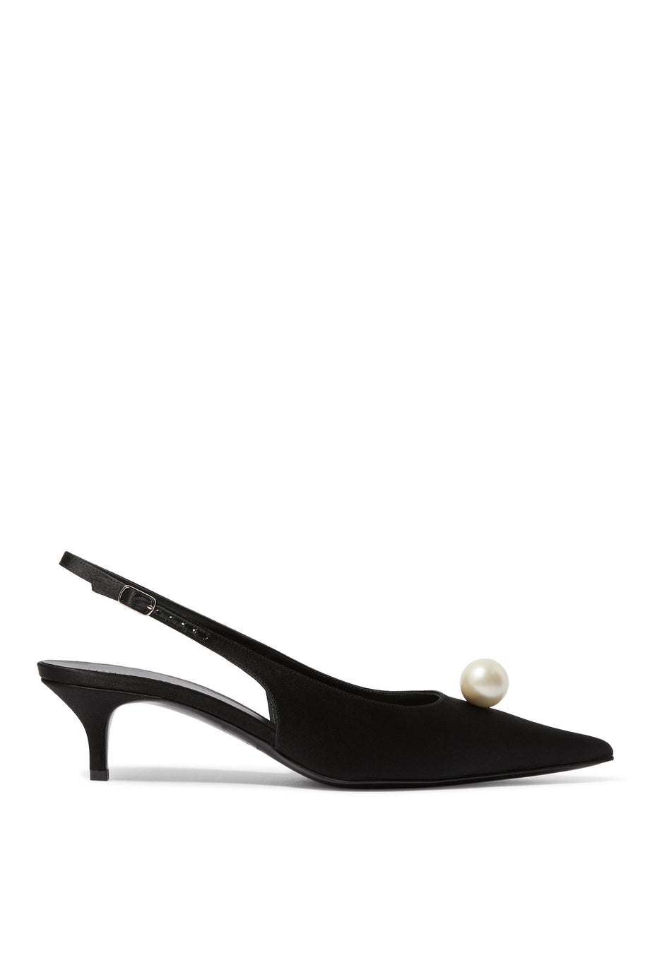 İnce Topuklu İnci Detaylı Slingback Ayakkabılar
