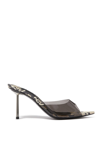 Plexi Açık Burun 80 Topuklu Mules - SİYAH