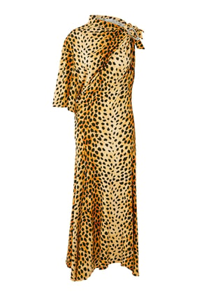 Leopar Desenli Maxi Elbise
