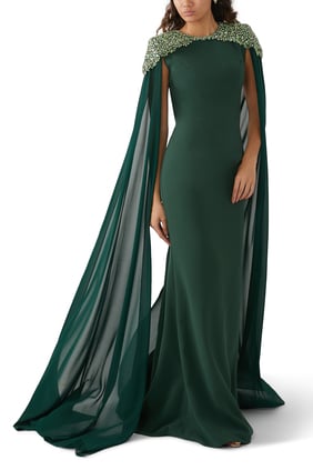 Boncuklu Omuz Elbisesi - Şık ve Zarif