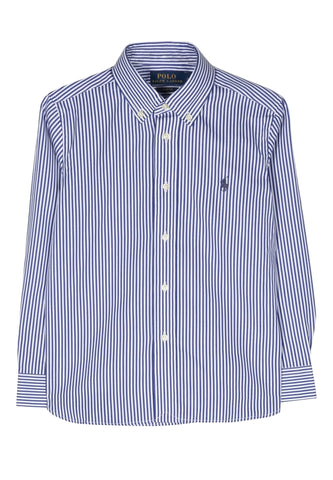 Çocuklar İçin Slim Fit Çizgili Pamuklu Gömlek