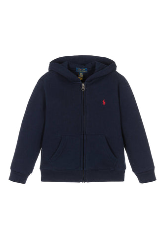 Çocuk Fleece Tam Fermuarlı Kapüşonlu Sweatshirt - Cruise Navy