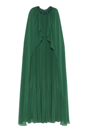 Şifon Pelerin Maxi Elbise - Modern ve Şık Tasarım