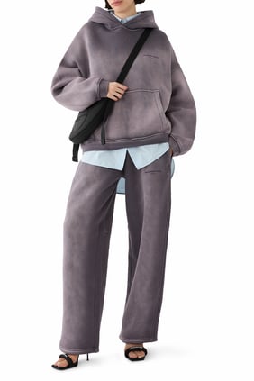 Kristal Sıcak Yama Eşofman Altı - Mor