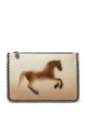 Falabella Fermuarlı Çanta – Solgun At Desenli