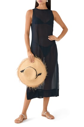 Barbara Midi Elbise - Şık ve Minimalist Tasarım