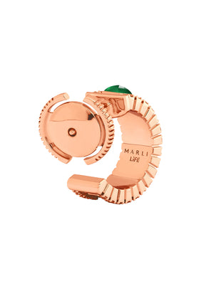 LIFE Elmas Mini Halkalı Küpe, 18k Pembe Altın ve Agat Taşı