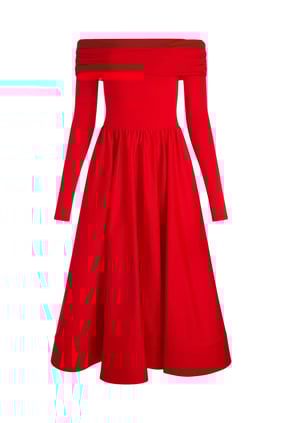 Chara Off-Shoulder Midi Elbise